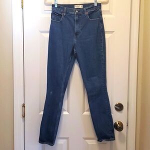 ABERCROMBIE & FITCH 90'S SLIM STRAIGHT ULTRA HIGH RISE SIZE 27 4S CURVE LOVE